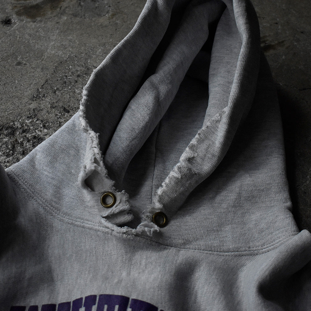 90's Champion "U.W. WHITEWATER WRESTLING" 3段プリント リバースウィーブ スウェット パーカー USA製 230823H