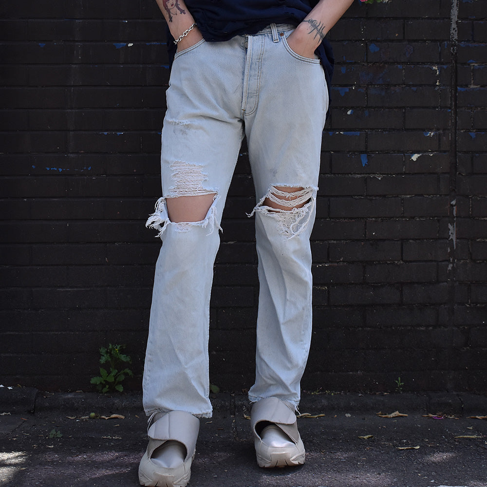 90's Levi's/リーバイス ダメージ! 501デニムパンツ UK製 230506H
