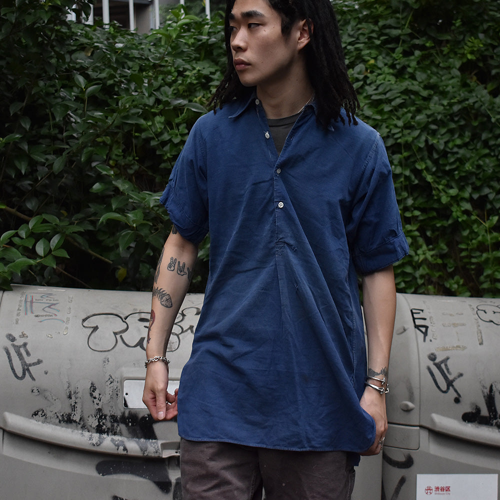 ~30's マチ付き プルオーバー ワークシャツ Euro製 230621H