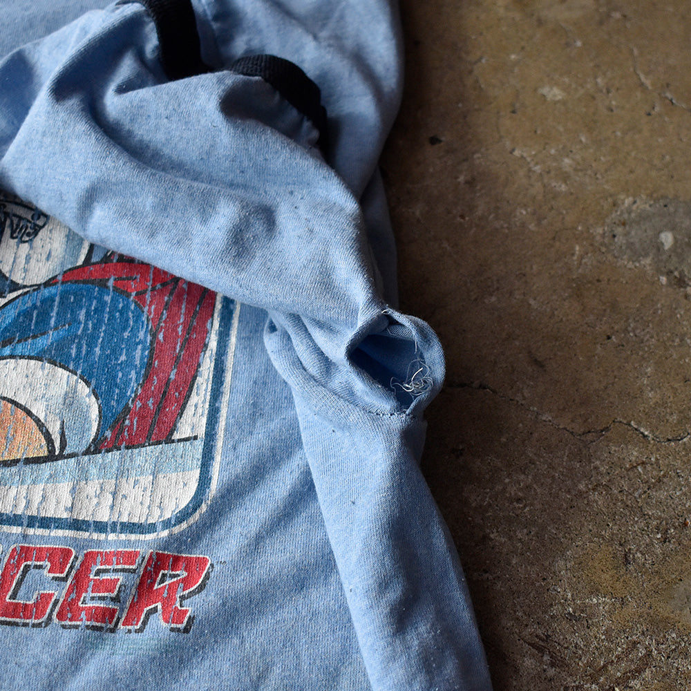 90’s~ Speed Racer “マッハGoGoGo” アニメ リンガーTシャツ! 霜降りブルー 250821H