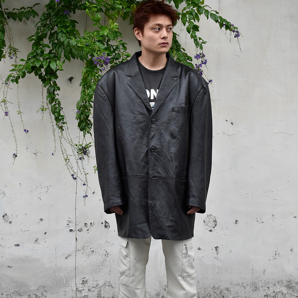 90’s~ J. Ferrar big size! レザージャケット XXL size 241021H