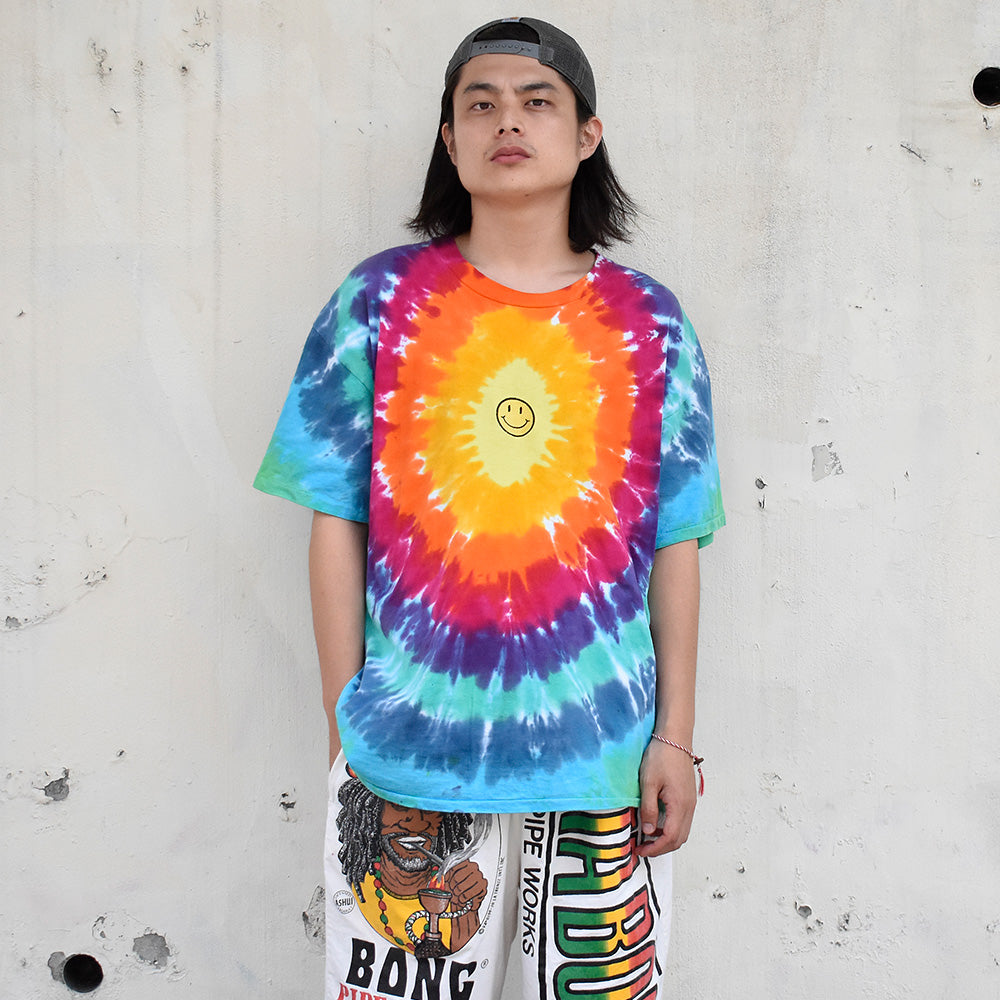 90's “smile“ センターロゴ 刺繍 タイダイ Tシャツ 240817H