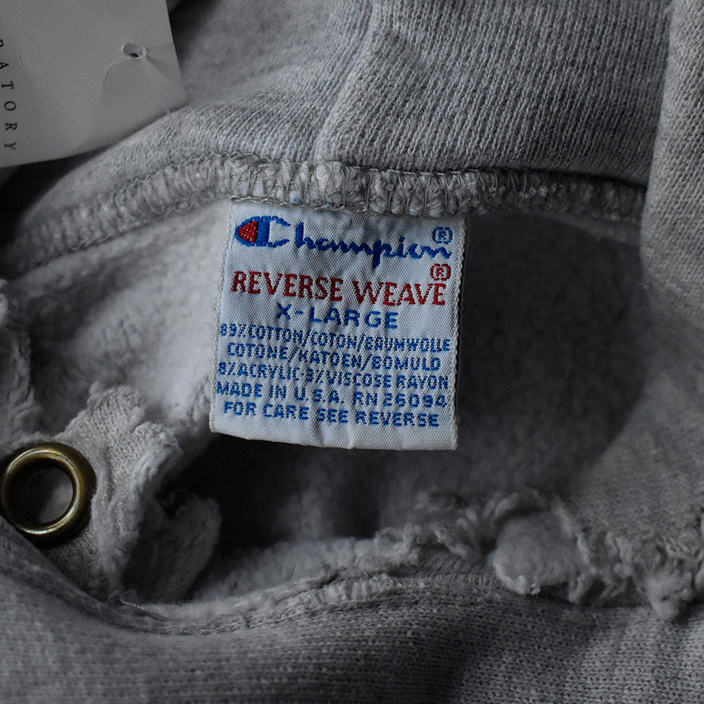 90's Champion "U.W. WHITEWATER WRESTLING" 3段プリント リバースウィーブ スウェット パーカー USA製 230823H