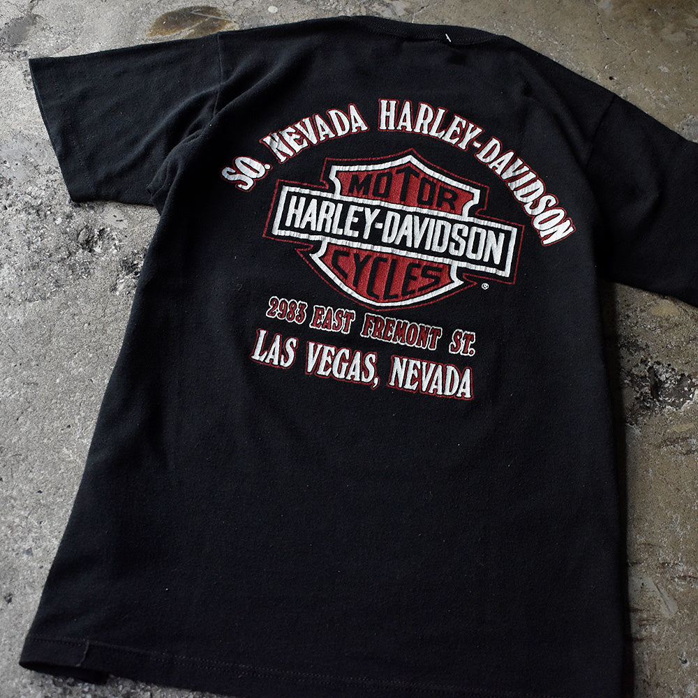 80's “Harley-Davidson“ LAS VEGAS バイク Tシャツ USA製 250731H