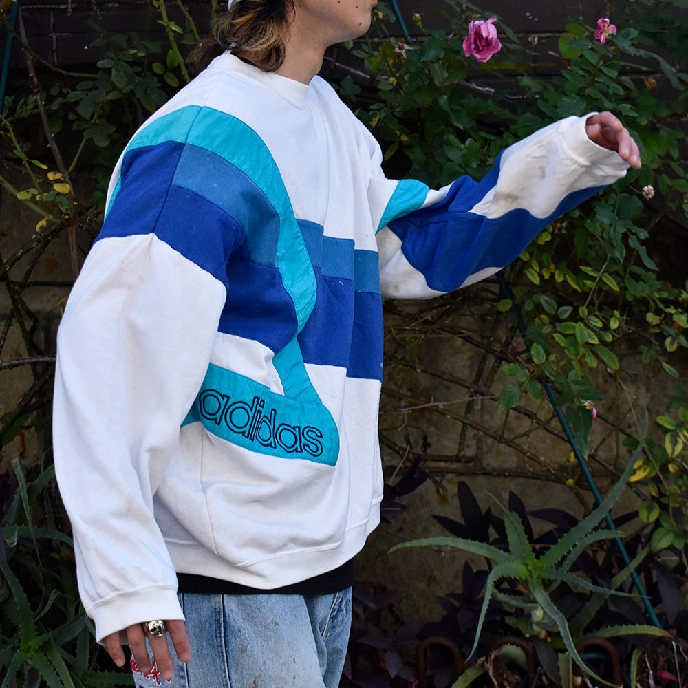 80’s adidas ナイロン切り替え デザイン スウェット 231209H