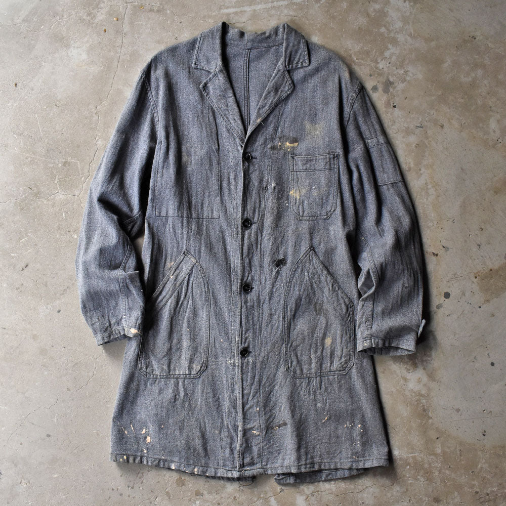 【40's~50's】フレンチワークコート　アトリエコート　ショップコート 40's～50's ROUBUR Atelier Coat | ヴィンテージワークコート - 古着屋