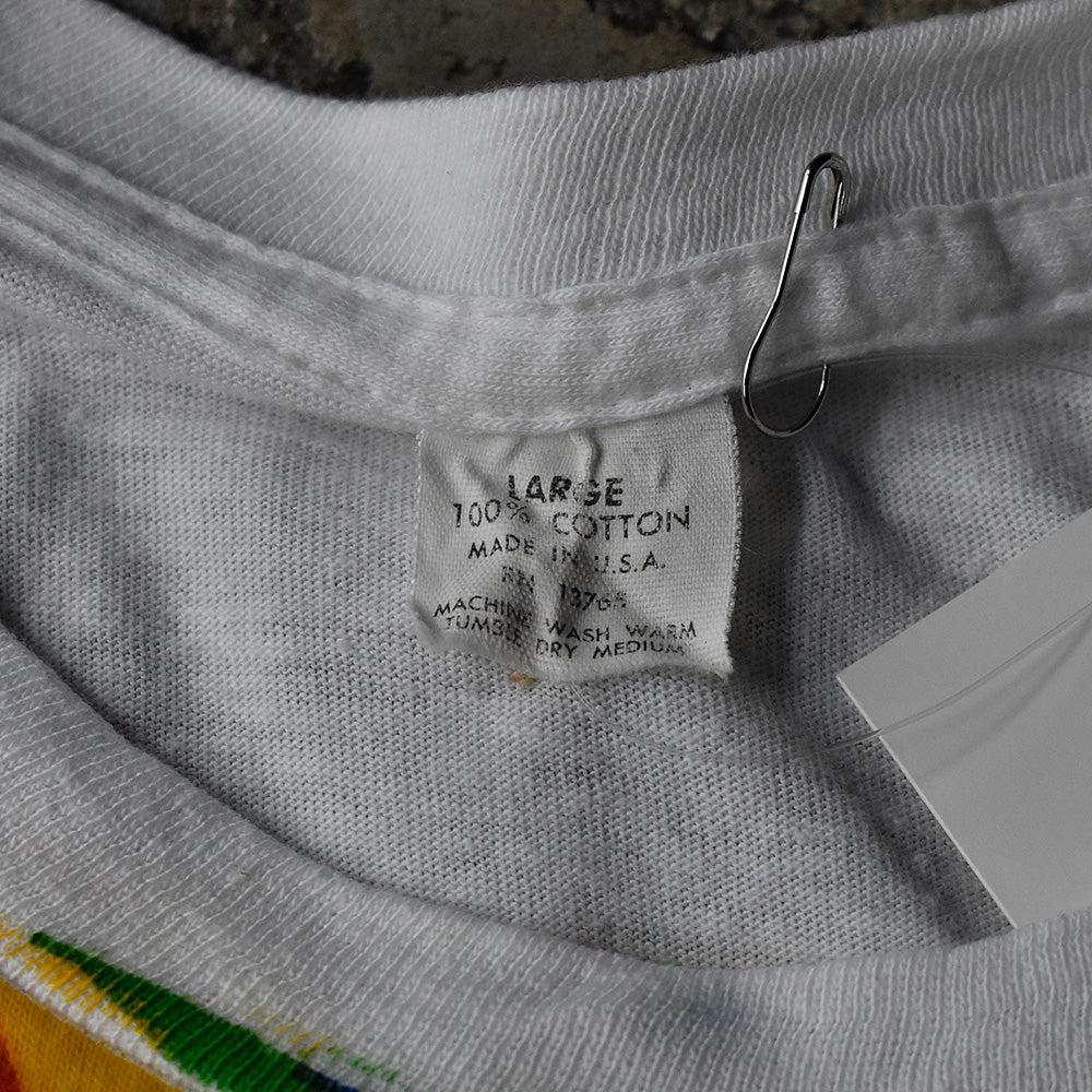 70's ZAZU “ZAZU / Wooden Nickel Records” 染み込みプリント ロック Tシャツ 240124HYY