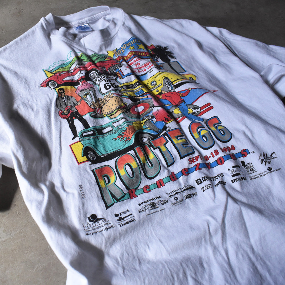 90’s Hanes “ROUTE 66” アメリカンプリント Tシャツ USA製 240419