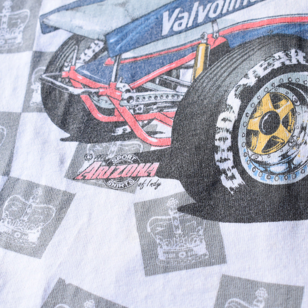 90’s Steve Kinser “Valvoline Racing” チェッカーパターン レーシング Tシャツ USA製 250801