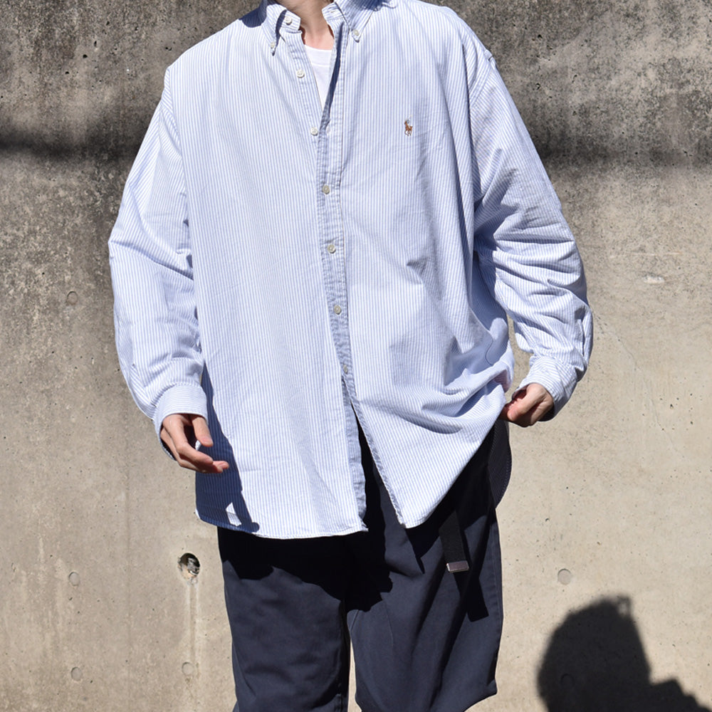 90's Ralph Lauren “BLAKE” ストライプ ボタンダウンシャツ 240327 S2057