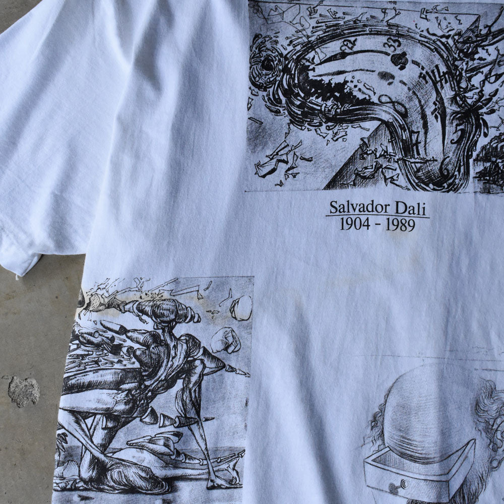 90’s デッドストック! Salvador Dalí マルチプリント! アート Tシャツ USA製 250607 (A)