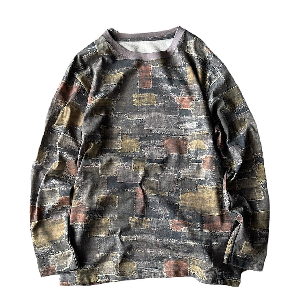 blackmeans “BORO Print“ ロングスリーブTシャツ 945-79TT102-1 240826H