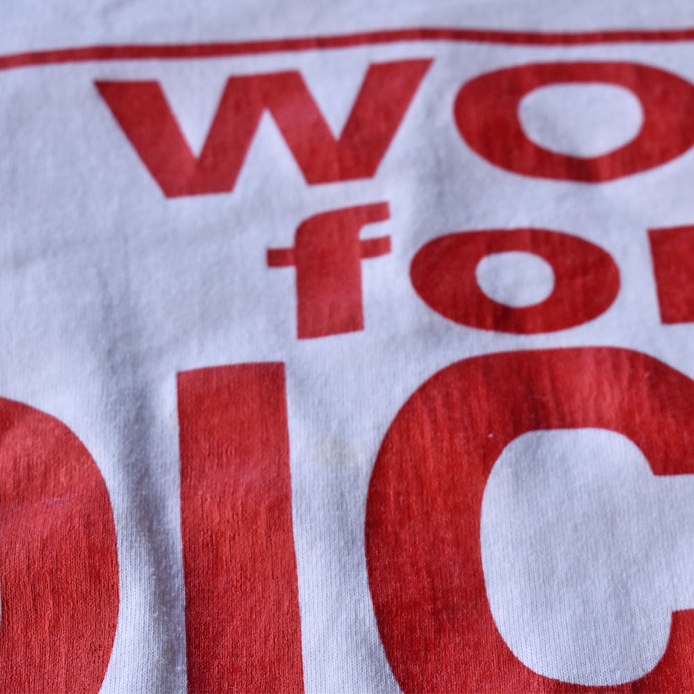 90’s Fruit of the Loom “I WORK for D**K！” メッセージ Tシャツ USA製 240502