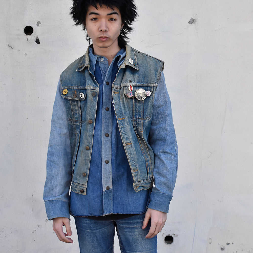 80's~ Lois デニムベスト Old Badges付き Spain製 250204H