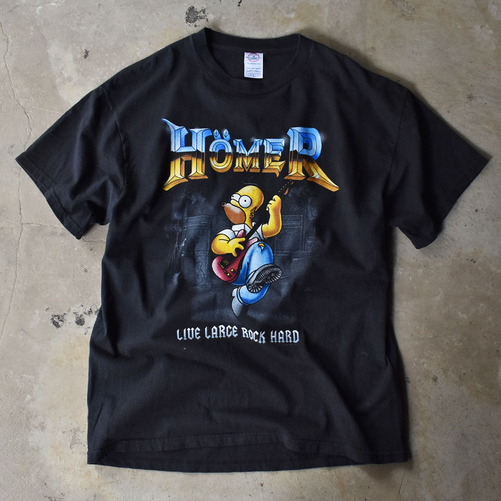 Y2K The Simpsons “LIVE LARCE ROCK HARD” キャラ Tシャツ 240715