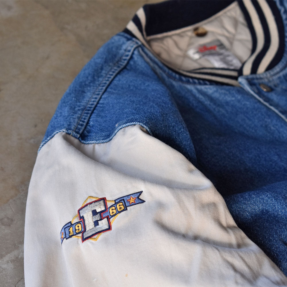 90’s Disney ”EEYORE” 中綿入り デニム アワードジャケット 231224