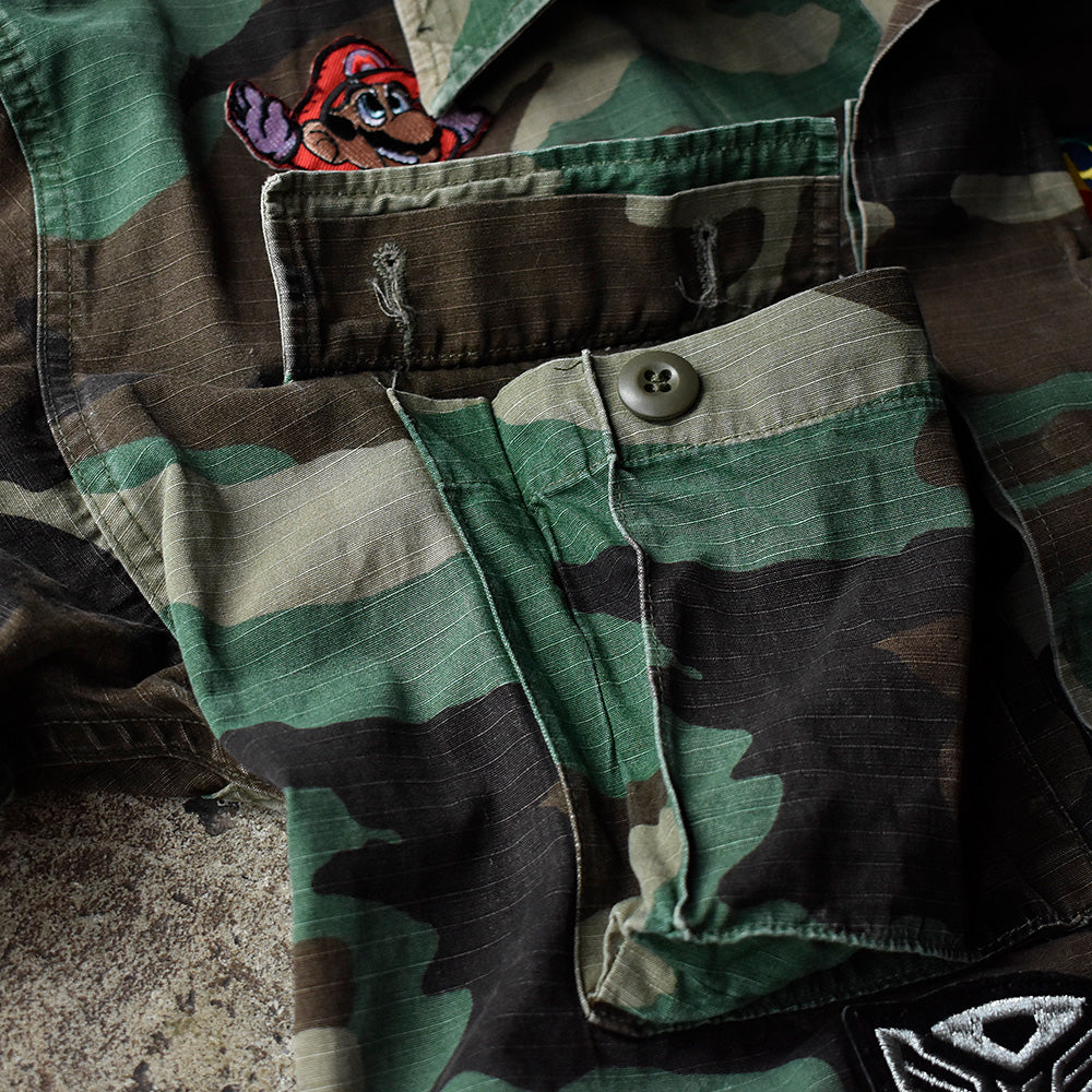 '91 U.S. ARMY ワッペンカスタム BDU ウッドランドカモ 迷彩柄 ジャケット 240914H