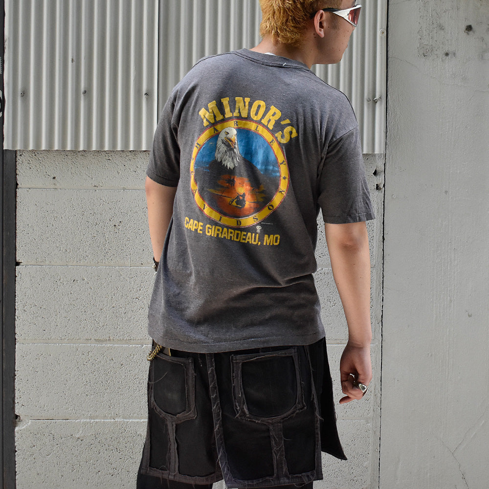 80's Harley-Davidson “イーグル×ドラゴン” バイク Tシャツ 250820H