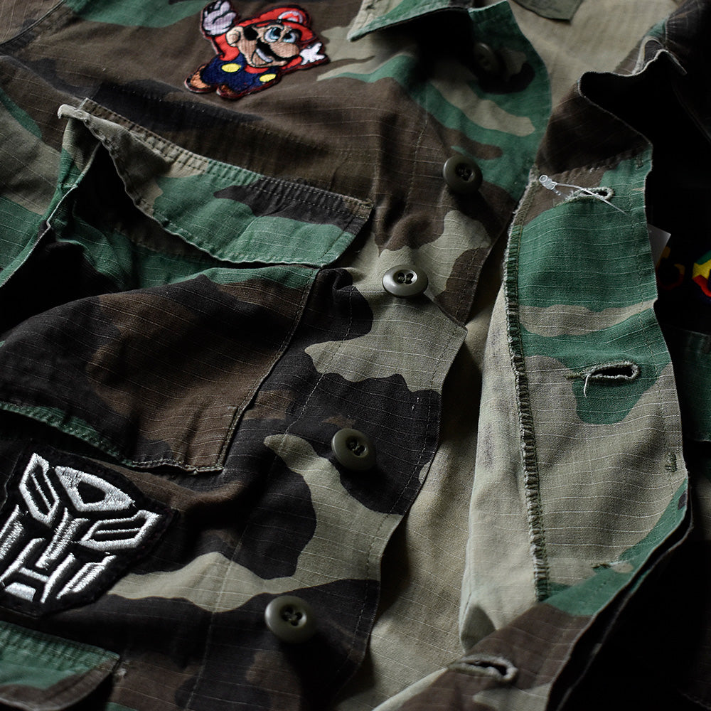 '91 U.S. ARMY ワッペンカスタム BDU ウッドランドカモ 迷彩柄 ジャケット 240914H