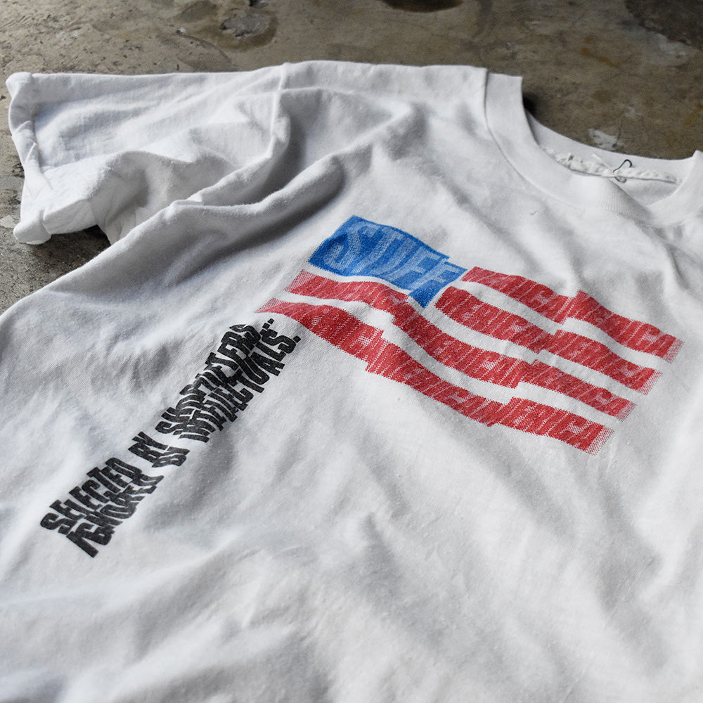 80's STIFF Records "American" レコード レーベル 企業 プロモ Tシャツ 240108H