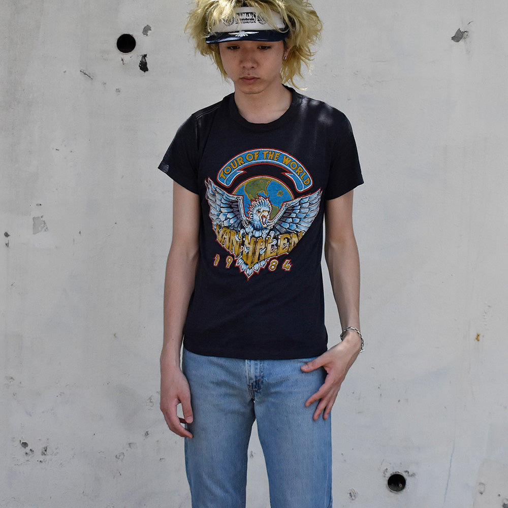 80's Van Halen “Tour Of The World 1984“ ロック Tシャツ 250702H