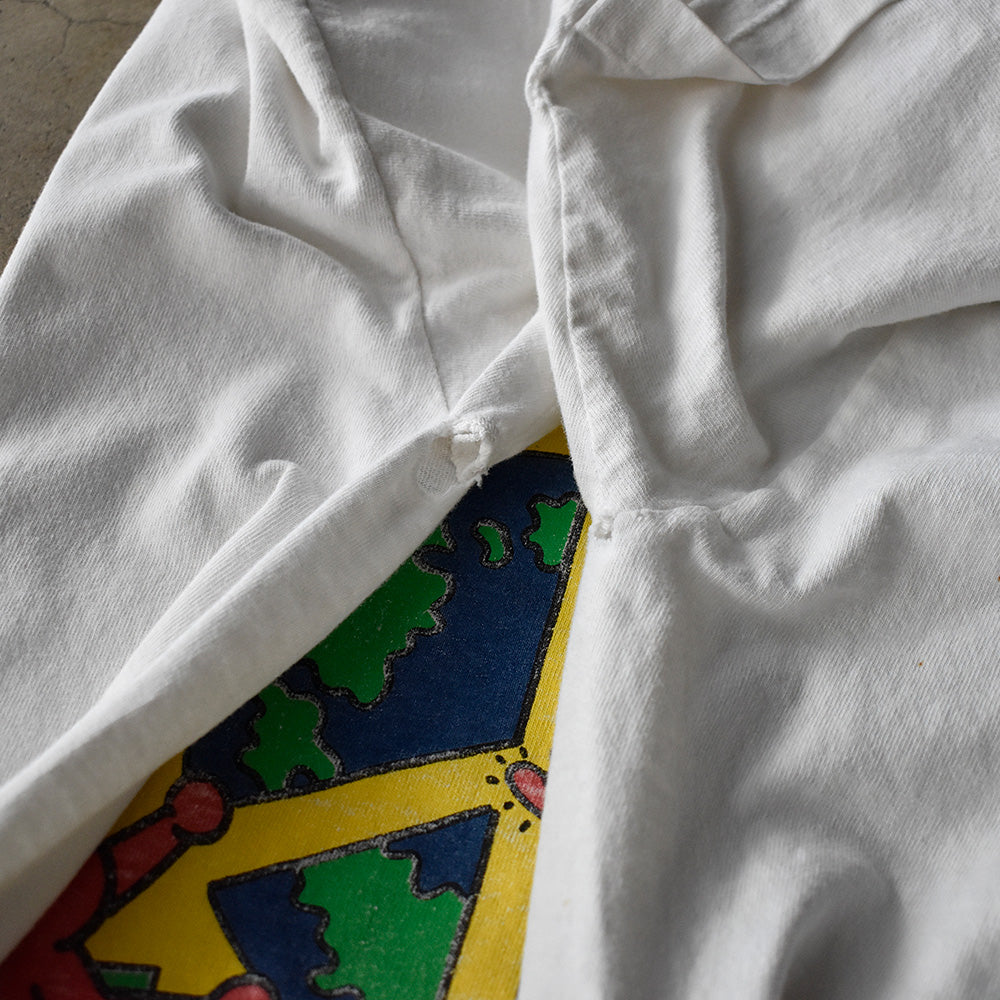 90's ボロ! KAREN M.PEREZ “Let’s Peace it Together” アート Tシャツ USA製 250901H