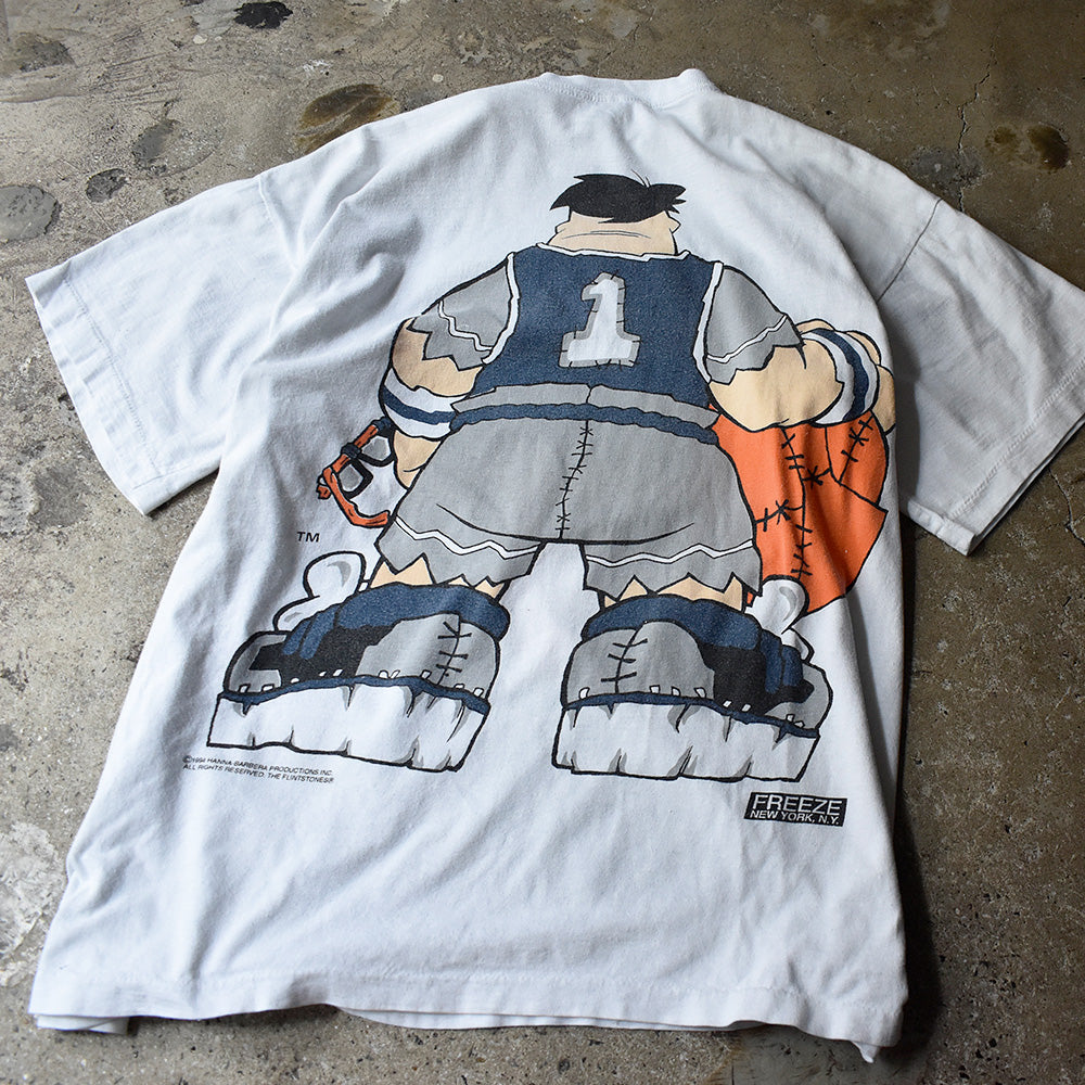 90's The Flintstones FRED “Georgetown Hoyas” ビッグプリント! 海外アニメ キャラ Tシャツ 250825H