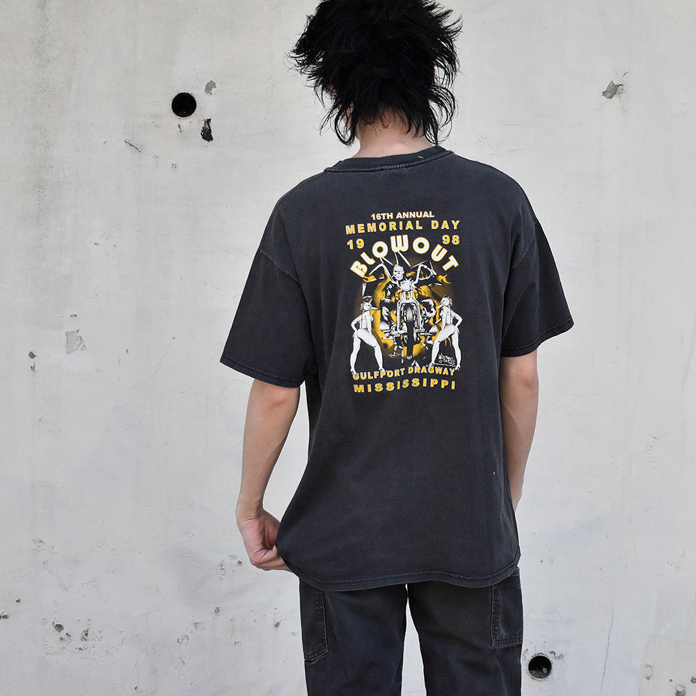 90’s “Skull&Sexy Lady“ 16th ANNUAL MEMORIAL DAY BLOW OUT 1998 Bike Tシャツ 250422H