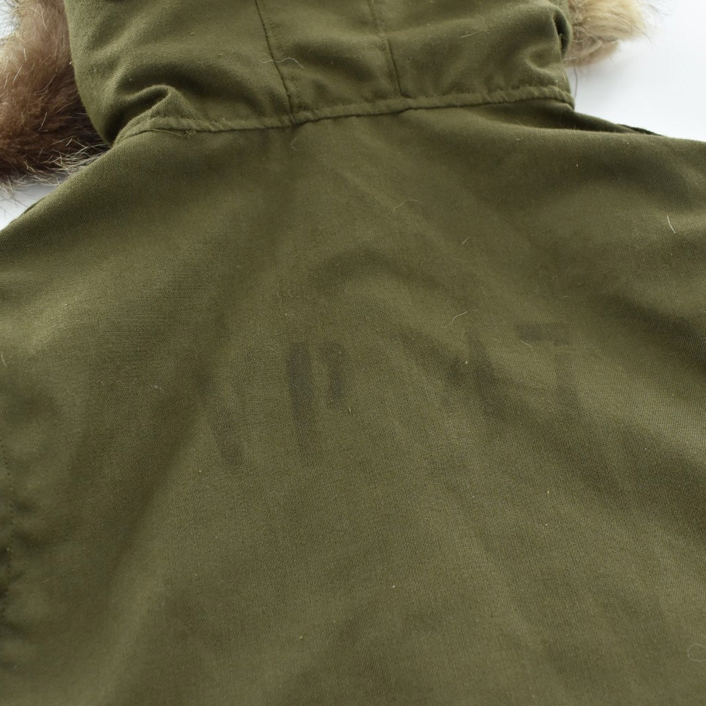70’s U.S.NAVY ALPHA INDUSTRIES MIL-H-18374 リアルファー フードベスト ステンシル入り 261027H