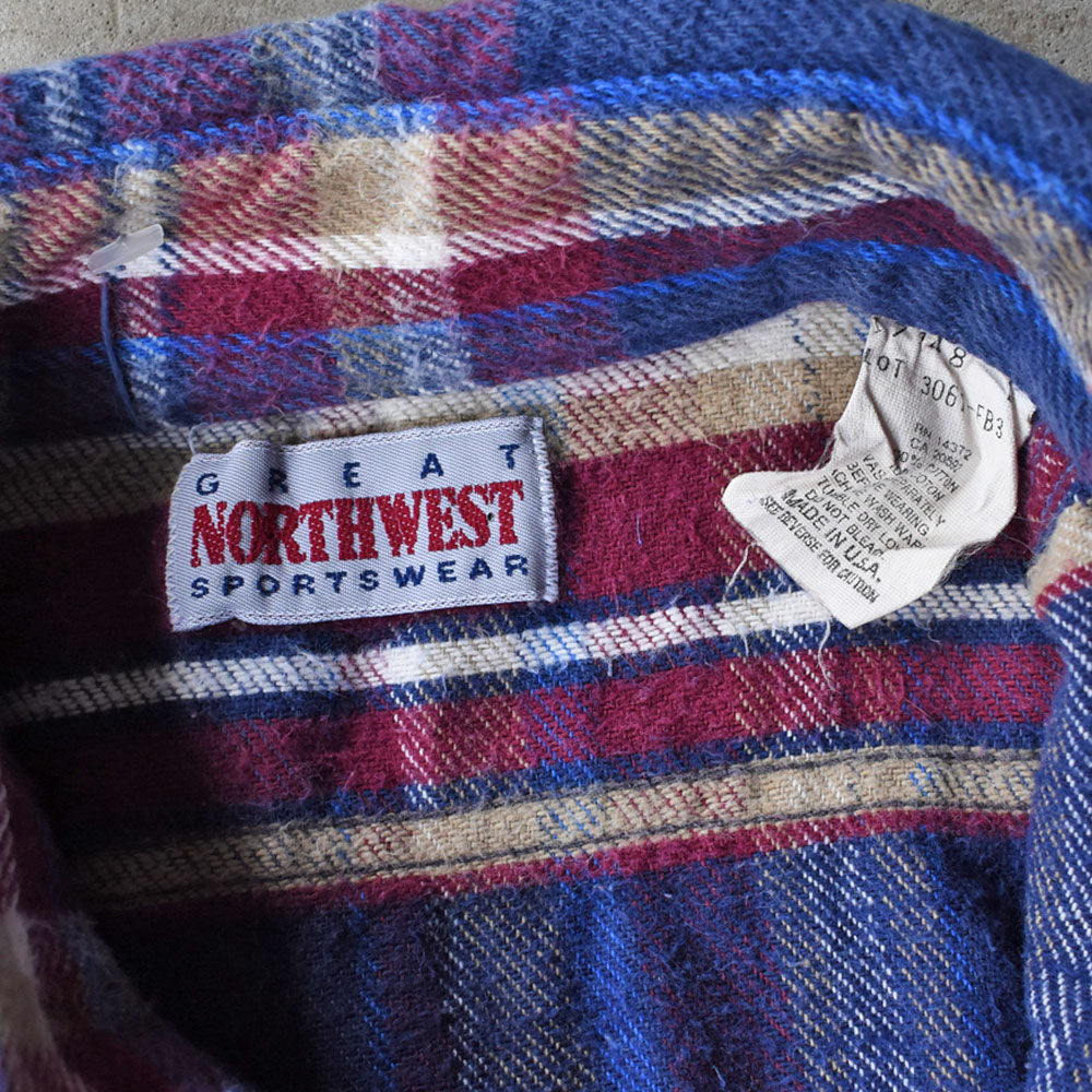 90’s GREAT NORTHWEST ヘビーフランネルシャツ 251007H