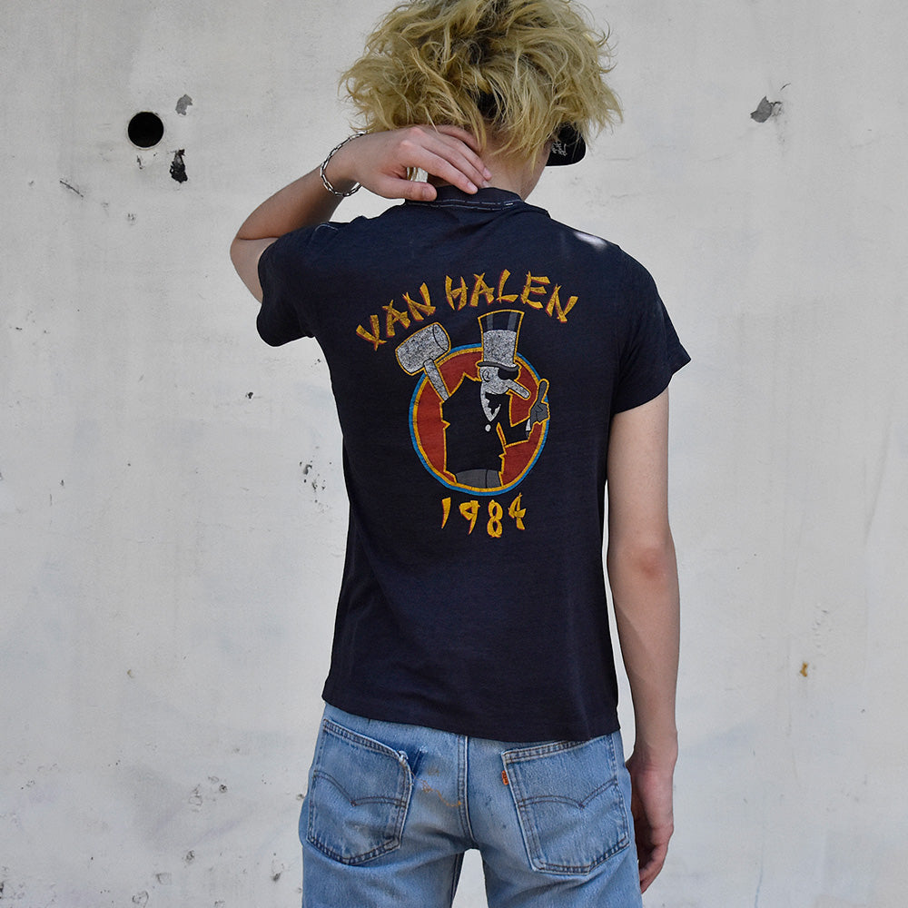 80's Van Halen “Tour Of The World 1984“ ロック Tシャツ 250702H