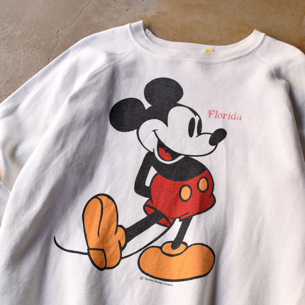 90’s Disney “Florida Mickey” ラグラン キャラクター スウェット  251024H