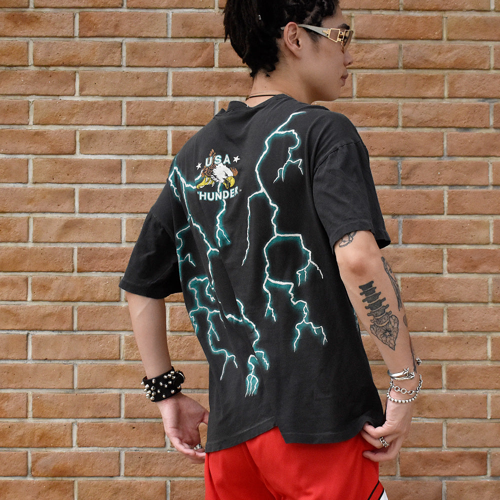90's AMERICAN THUNDER “Indian×wolf“ Tシャツ 240828H