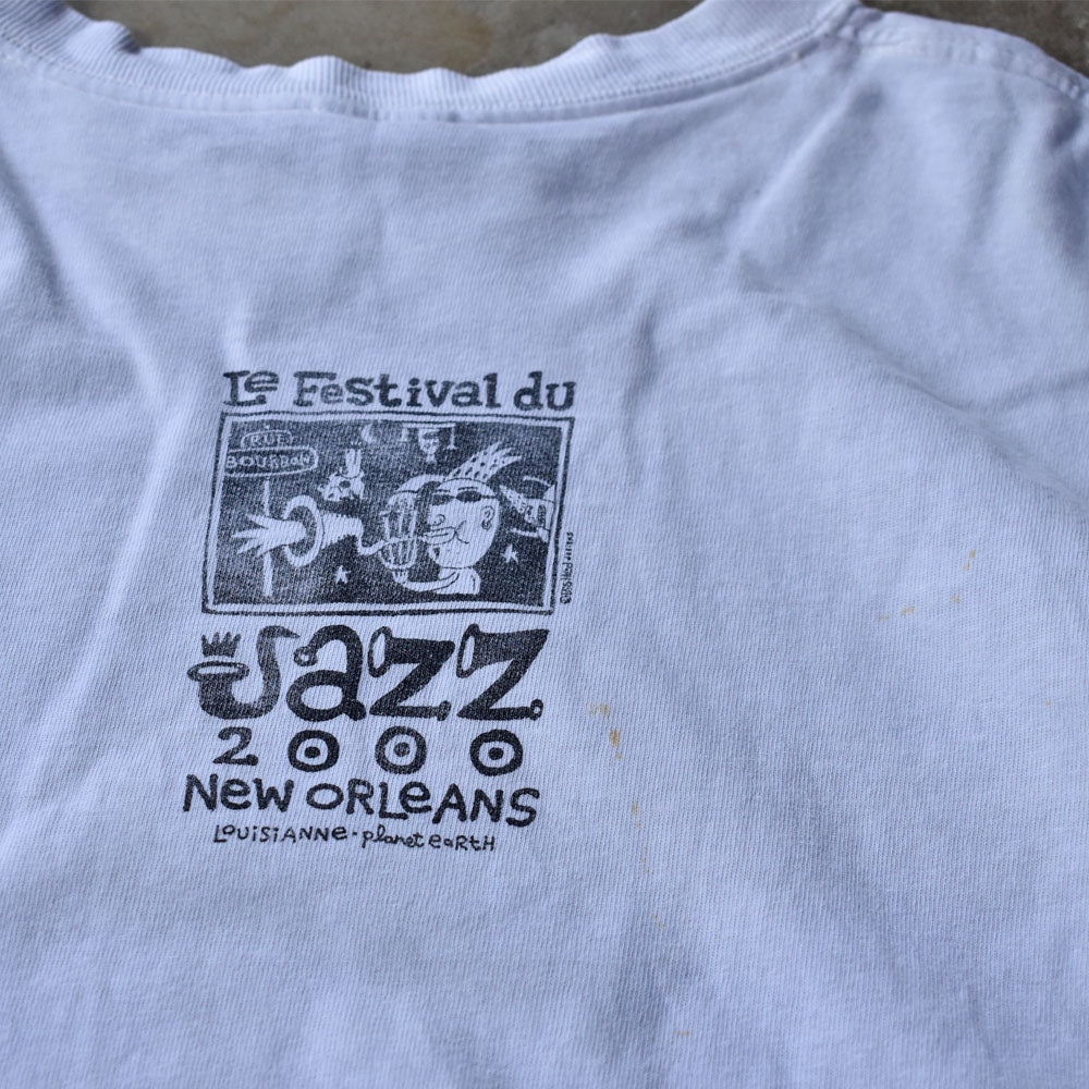 Y2K “Big easy JAZZ 2000” ジャズ・フェスティバル アート バンド Tシャツ 240810