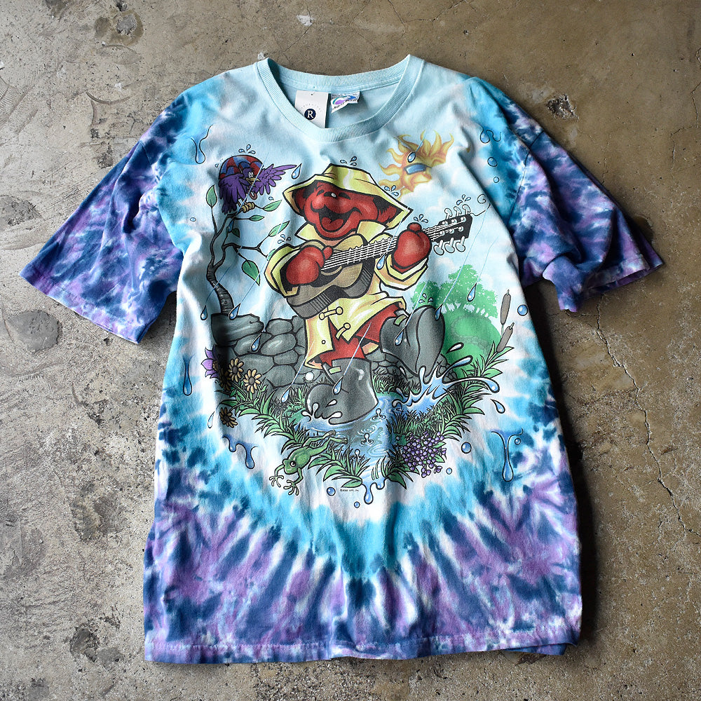 Y2K LIQUID BLUE / Grateful Dead “Dancing Bear” タイダイ ロック Tシャツ 240722H