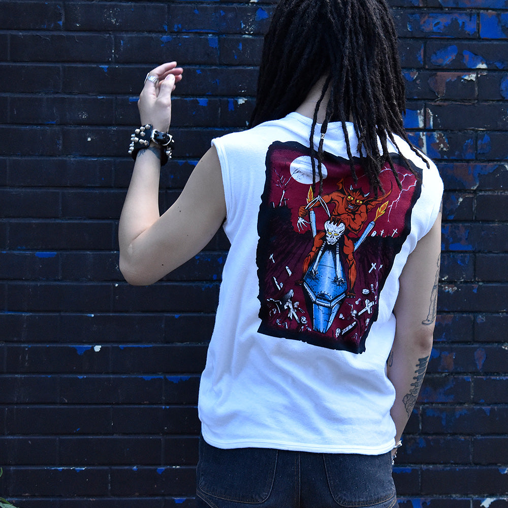 80's “Devil” ノースリーブTシャツ UK製 240904