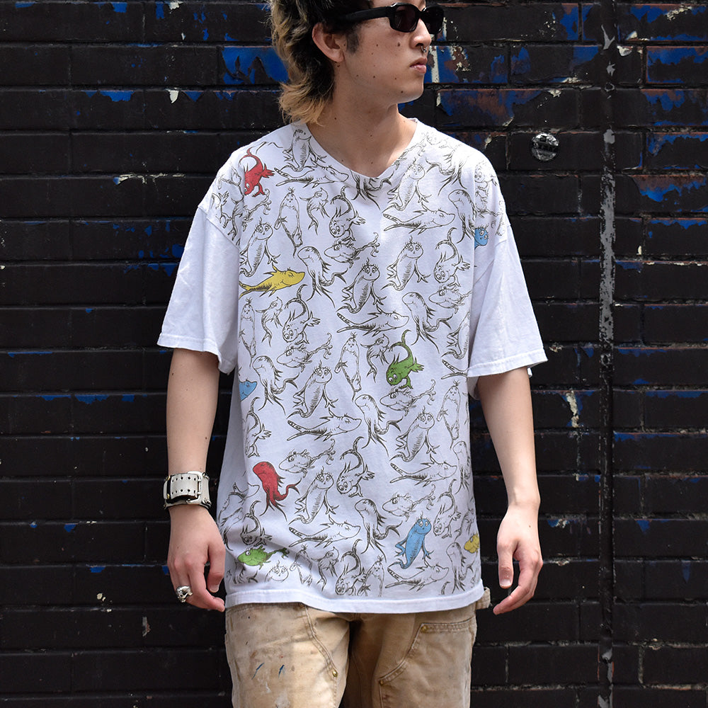 Y2K Dr. Seuss AOP! 海外アニメ キャラ Tシャツ 240523H