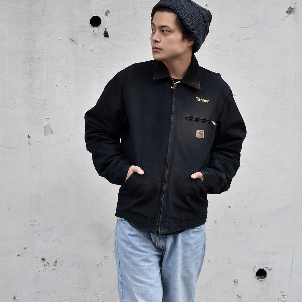 Y2K Carhartt ブラック! 刺繍 デトロイトジャケット ブランケットライナー USA製 241108H