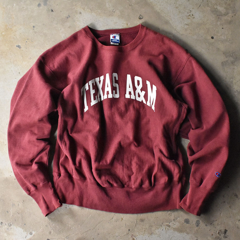 90's Champion “TEXAS A&M” RWスウェット 240509