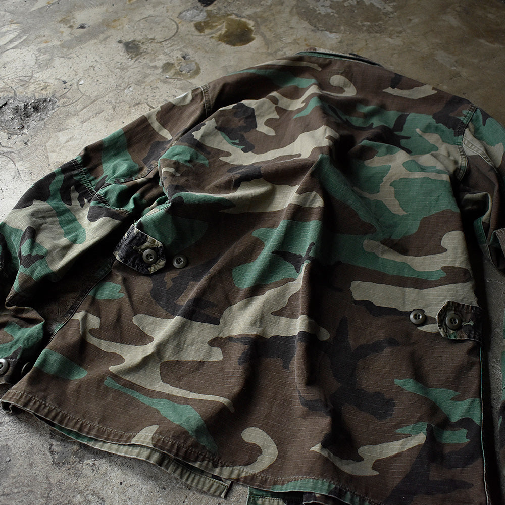 '91 U.S. ARMY ワッペンカスタム BDU ウッドランドカモ 迷彩柄 ジャケット 240914H