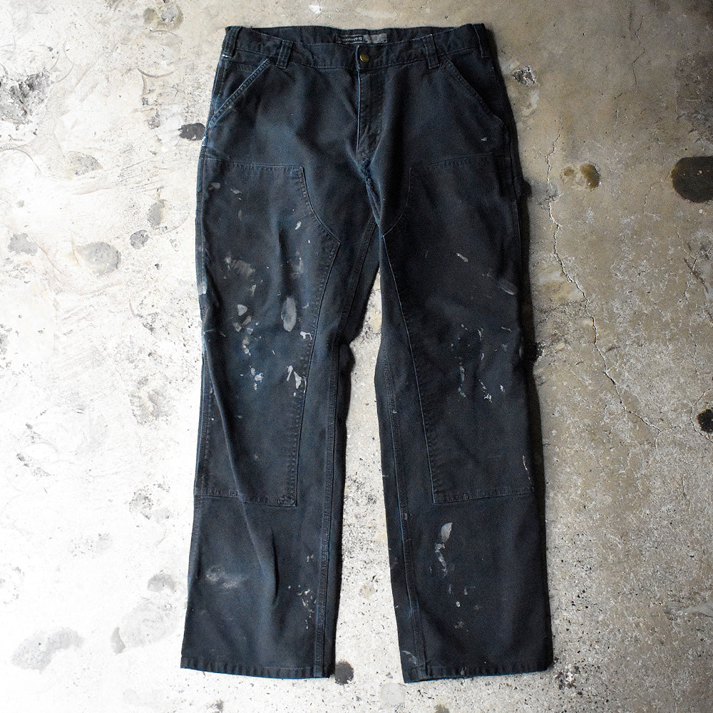 Carhartt ブラック ダブルニー　ダメージ　ペンキ Carhartt ブラック ダブルニーダメージペンキ