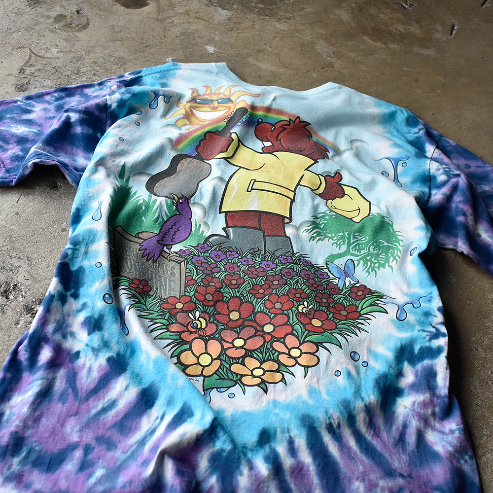Y2K LIQUID BLUE / Grateful Dead “Dancing Bear” タイダイ ロック Tシャツ 240722H