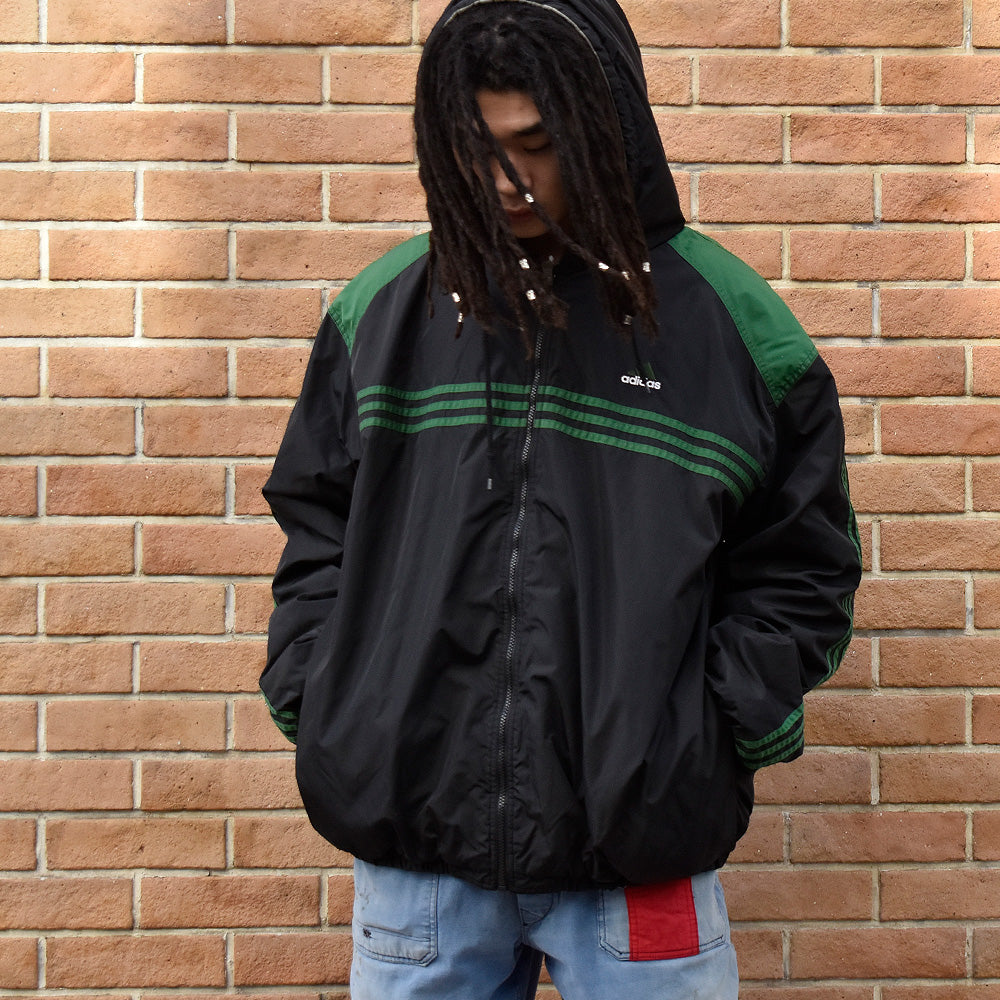 90’s adidas リバーシブル フード付きナイロンジャケット 231221