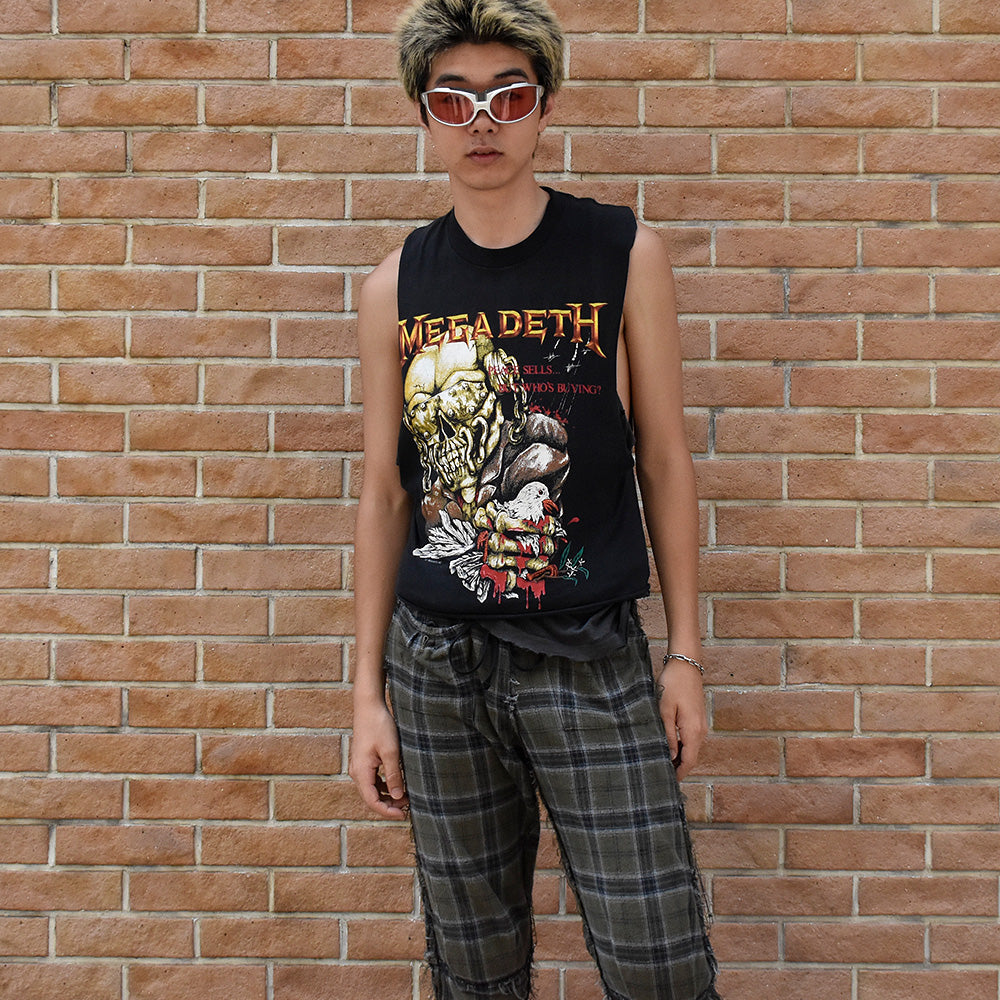 80’s MEGADETH “Peace Sells... But Who's Buying?” カットオフ ロック Tシャツ 250804H