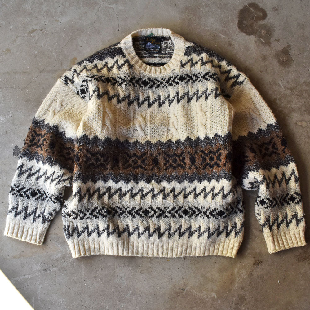 80’s Mac Duff Handspun ニット 総柄セーター SCOTLAND製 231228