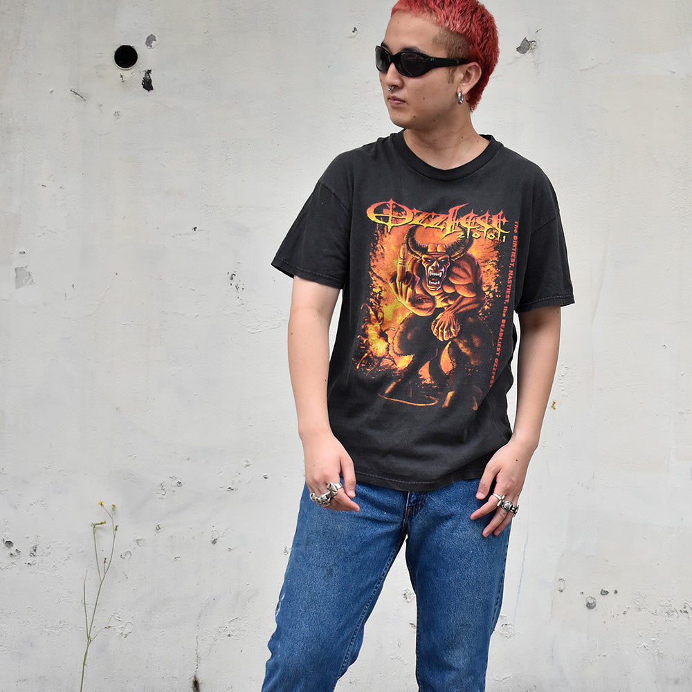 Y2K Ozzy Osbourne "Ozzfest 2001" フェス ロック Tシャツ 250824H