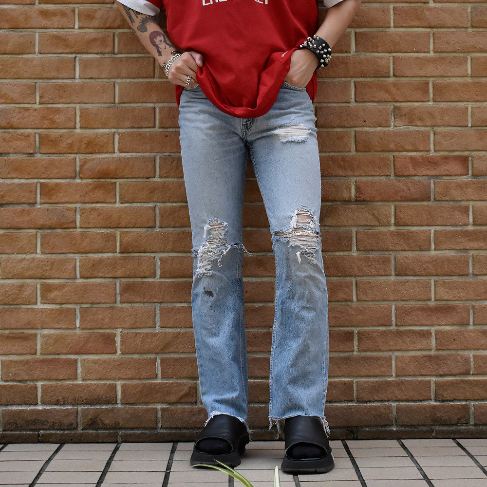 90's Levi's 517 オレンジタブ ダメージ! ブーツカットデニムパンツ USA製 240714H