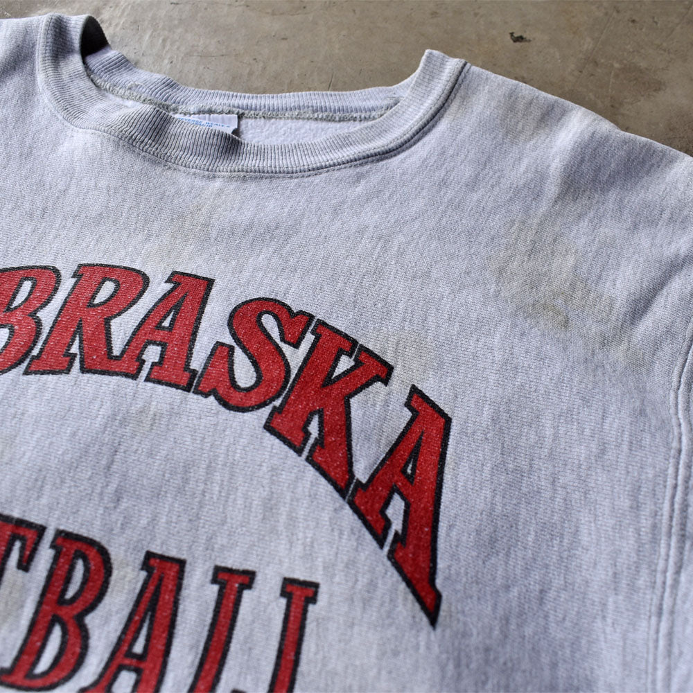 80's Champion/チャンピオン "NEBRASKA FOOTBALL" 2段プリント RWスウェット USA製 230611