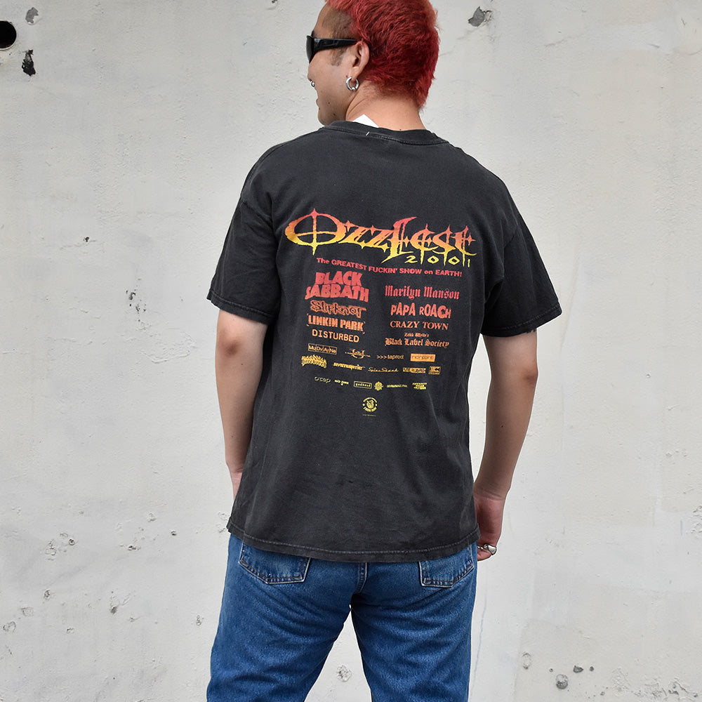 Y2K Ozzy Osbourne "Ozzfest 2001" フェス ロック Tシャツ 250824H