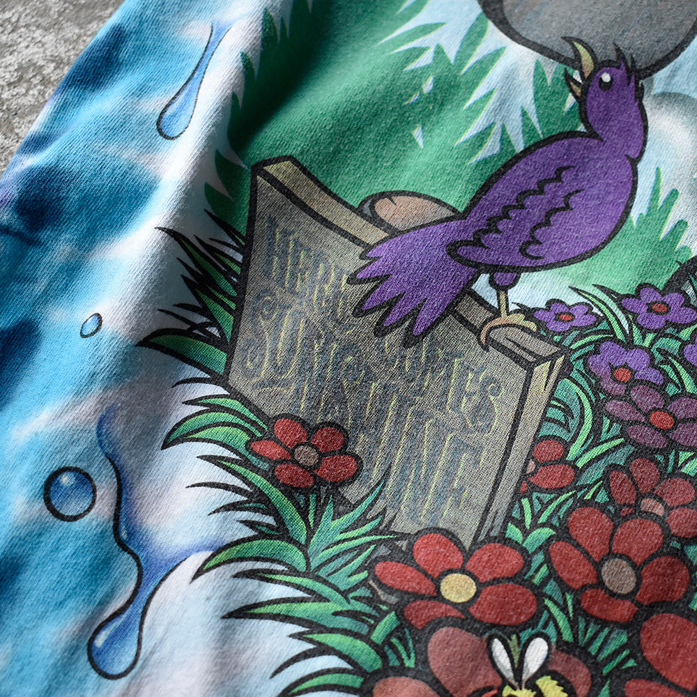 Y2K LIQUID BLUE / Grateful Dead “Dancing Bear” タイダイ ロック Tシャツ 240722H